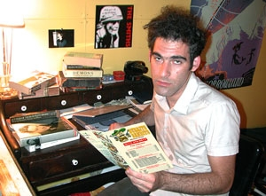 Jon Rosenblatt with the menu in question.
